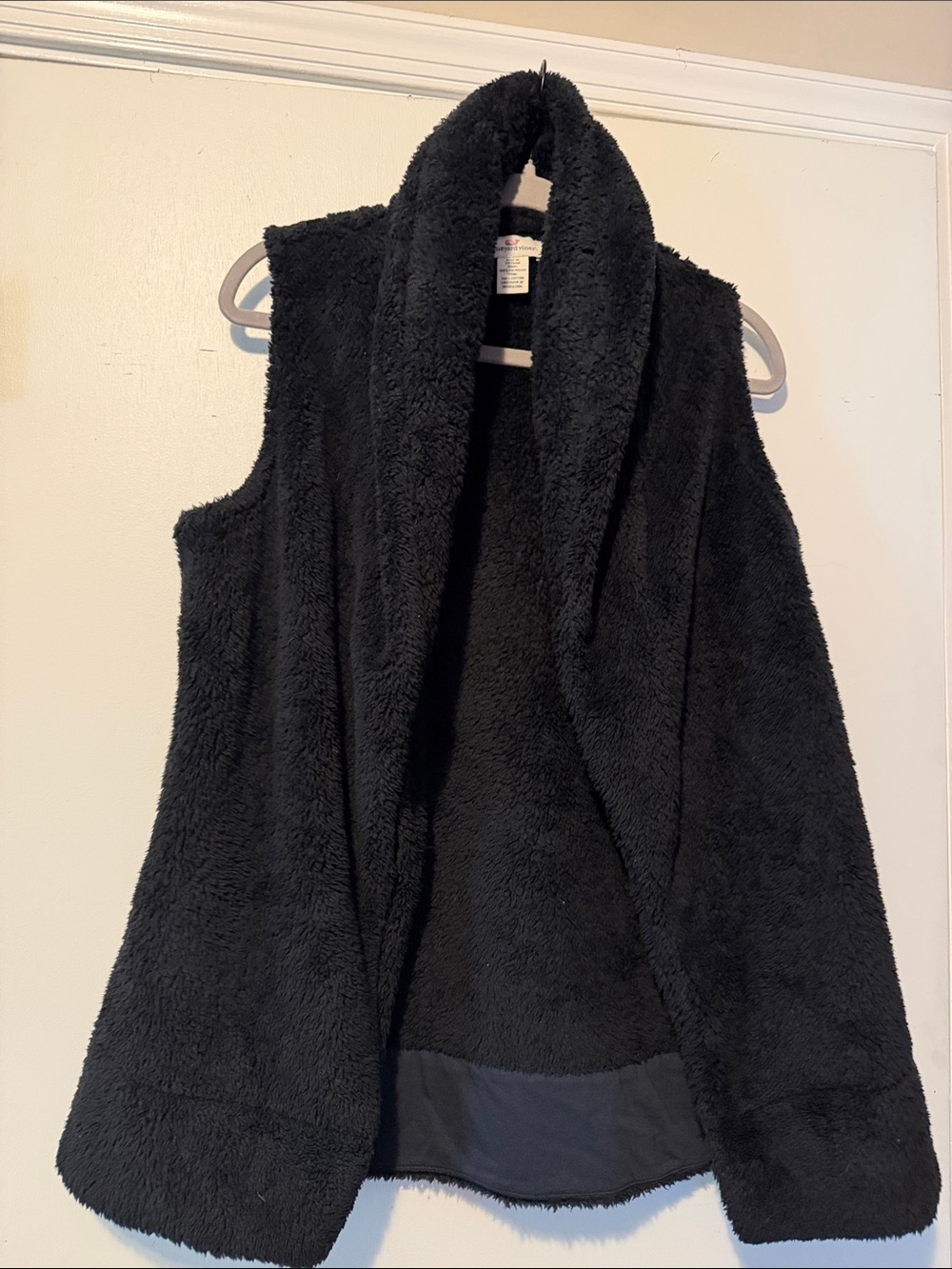 Vineyard Vines Plush Black Faux-Sherpa Vest